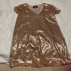 Lulu's Rose Gold Sequin Dress